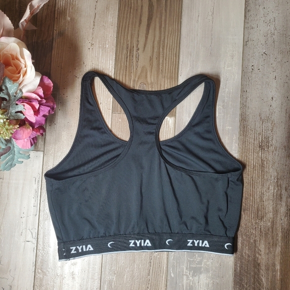 ZYIA Active Classic Comfort Racerback Sports Bra Black Size Medium - Picture 2 of 11